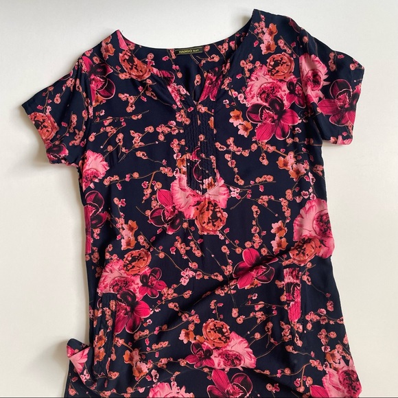 MANGO Floral Shift Dress Short Sleeve S - Picture 3 of 7